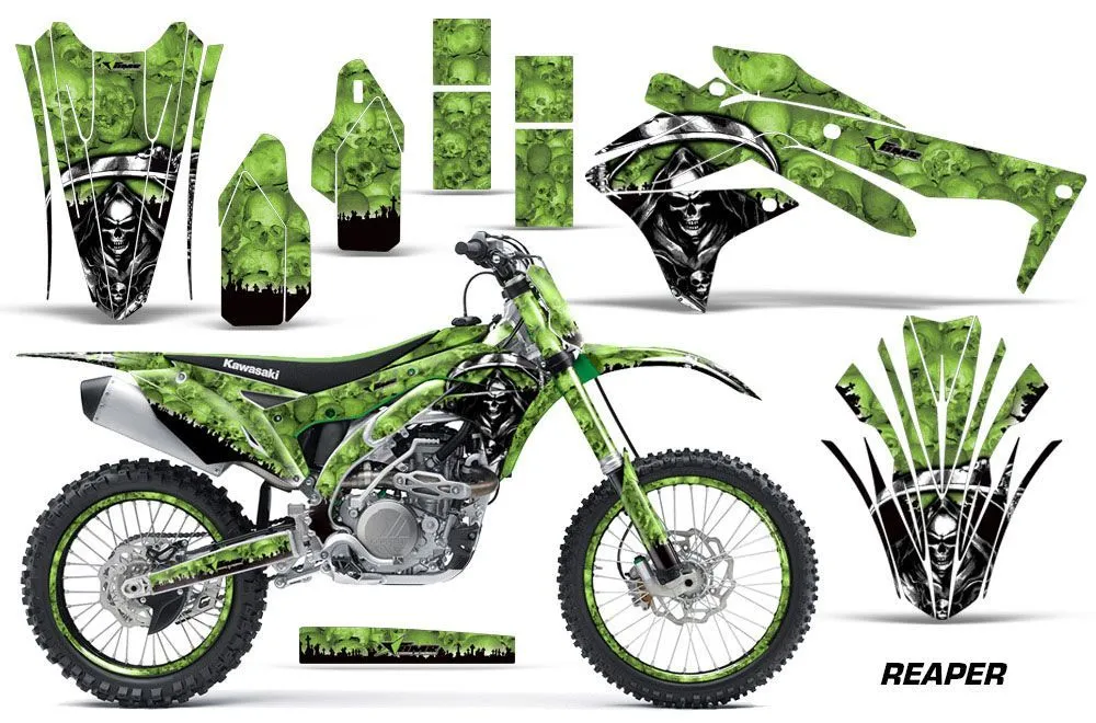 Kawasaki KXF450 Dirt Bike Graphic Kit - 2016 Reaper Green