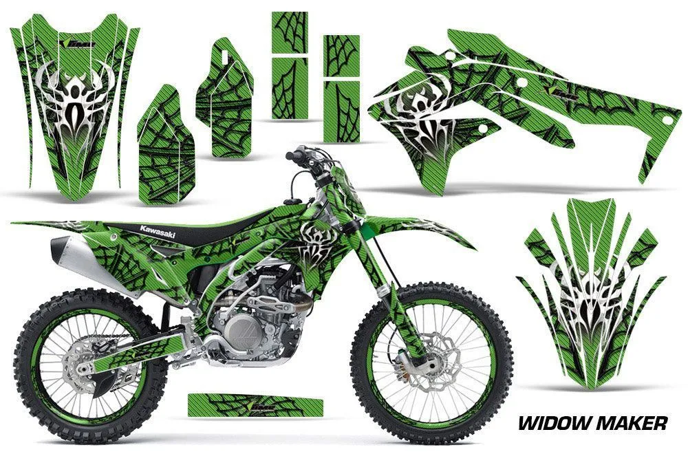 Kawasaki KXF450 Dirt Bike Graphic Kit - 2016 Widow Maker Green