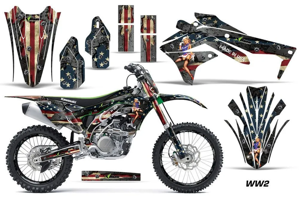 Kawasaki KXF450 Dirt Bike Graphic Kit - 2016 WW2
