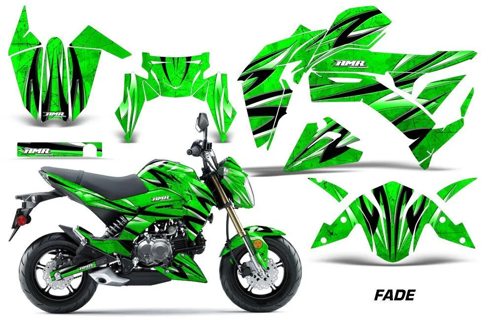 Kawasaki Z125 Pro Dirt Bike Graphic Kit - 2017-2024 Fade Green