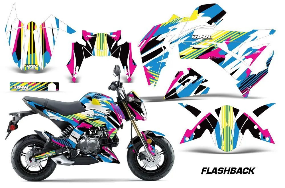 Kawasaki Z125 Pro Dirt Bike Graphic Kit - 2017-2024 Flashback