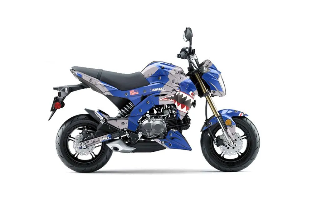 Kawasaki Z125 Pro Dirt Bike Graphic Kit - 2017-2024 P40 Warhawk Blue