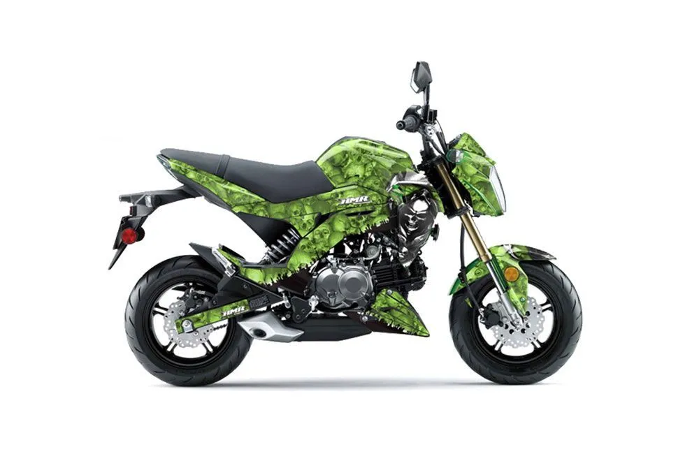 Kawasaki Z125 Pro Dirt Bike Graphic Kit - 2017-2024 Reaper Green