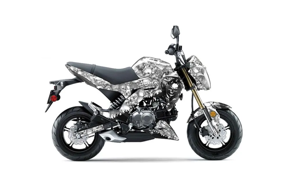 Kawasaki Z125 Pro Dirt Bike Graphic Kit - 2017-2024 Reaper White