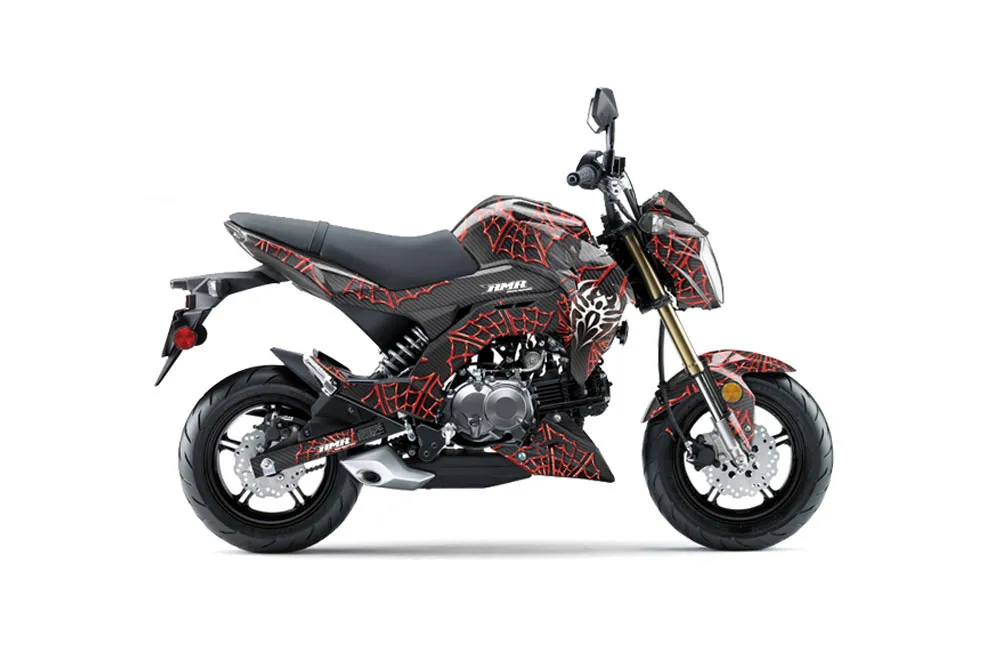 Kawasaki Z125 Pro Dirt Bike Graphic Kit - 2017-2024 Widow Maker Red