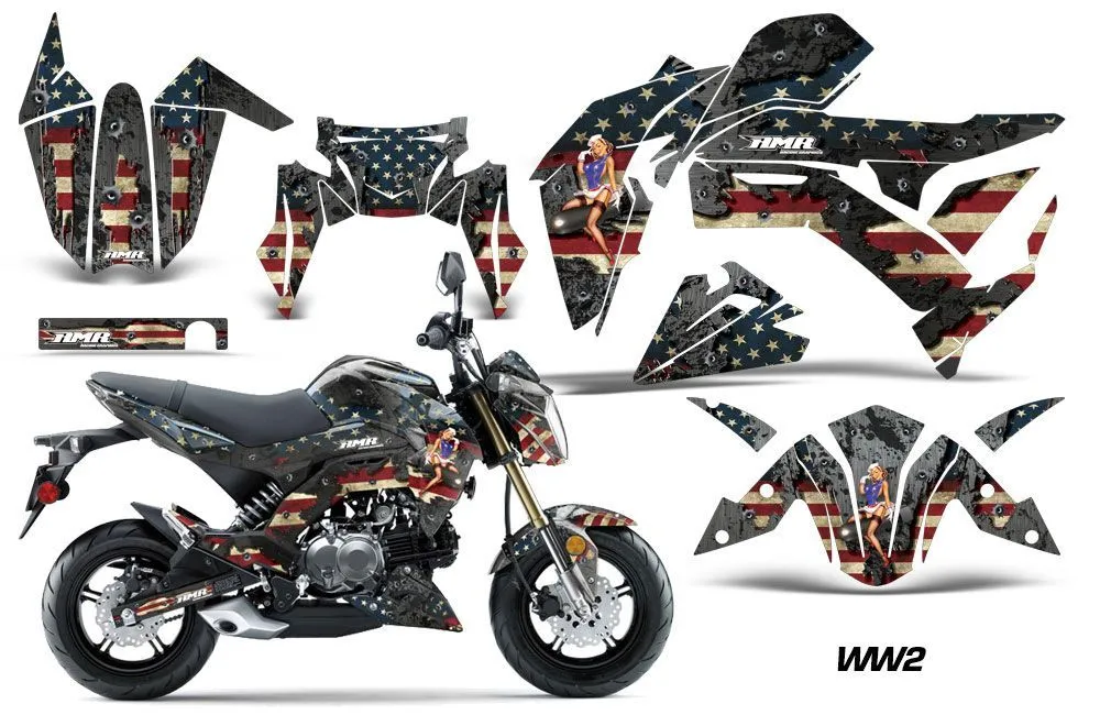 Kawasaki Z125 Pro Dirt Bike Graphic Kit - 2017-2024 WW2