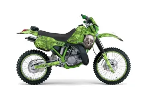 Kawasaki KDX200 Dirt Bike Graphic Kit - 1989-1994 Bone Collector Green