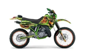 Kawasaki KDX200 Dirt Bike Graphic Kit - 1989-1994 Firestorm Green