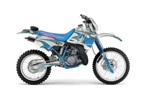 Kawasaki KDX200 Dirt Bike Graphic Kit - 1989-1994 Tibal Flames White