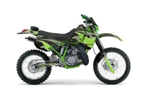 Kawasaki KDX200 Dirt Bike Graphic Kit - 1989-1994 Tribal Flames Green