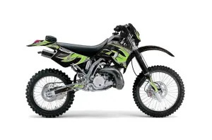 Kawasaki KDX200 Dirt Bike Graphic Kit - 1995-2006 Tribal Flames Green