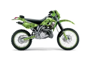 Kawasaki KDX220 Dirt Bike Graphic Kit - 1997-2005 Bone Collector Green
