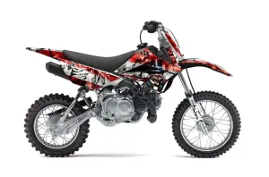 Kawasaki KLX110 Dirt Bike Graphic Kit - 2010-2025 Mad Hatter Red