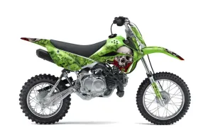 Kawasaki KLX110L Dirt Bike Graphic Kit - 2010-2025 Bone Collector Green
