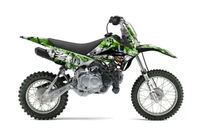 Kawasaki KLX110L Dirt Bike Graphic Kit - 2010-2025 Mad Hatter Green