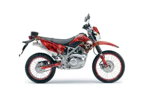 Kawasaki KLX125 D Tracker Dirt Bike Graphic Kit - 2010-2016 Bone Collector Red
