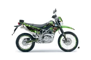 Kawasaki KLX125 D Tracker Dirt Bike Graphic Kit - 2010-2016 Mad Hatter Green