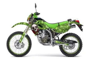 Kawasaki KLX250 Dirt Bike Graphic Kit - 1998-2003 Bone Collector Green