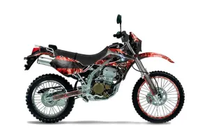 Kawasaki KLX250 Dirt Bike Graphic Kit - 2004-2007 Mad Hatter Red
