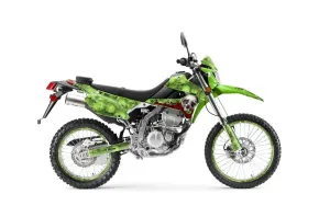 Kawasaki KLX250 Enduro Dirt Bike Graphic Kit - 2008-2018 Bone Collector Green