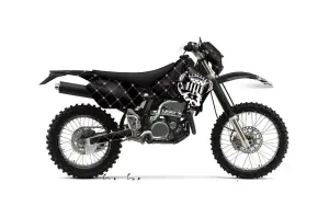 Kawasaki KLX400 Dirt Bike Graphic Kit - 2000-2016 Silver Star - Reloaded Black
