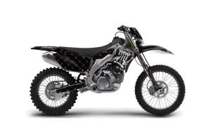 Kawasaki KLX450 Enduro Dirt Bike Graphic Kit - 2008-2022 Silver Star - Reloaded Black
