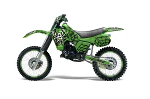Kawasaki KX125 Dirt Bike Graphic Kit - 1983-1985 Widow Maker Green