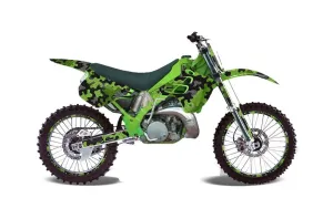 Kawasaki KX125 Dirt Bike Graphic Kit - 1990-1991 Camoplate Green