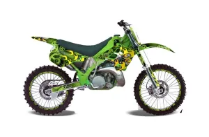 Kawasaki KX125 Dirt Bike Graphic Kit - 1990-1991 Motorhead Green