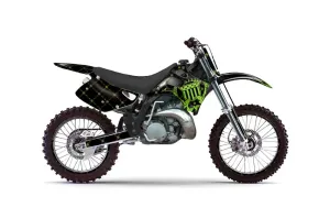 Kawasaki KX125 Dirt Bike Graphic Kit - 1992-1993 Silver Star - Reloaded Green