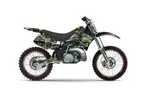 Kawasaki KX125 Dirt Bike Graphic Kit - 1992-1993 Silver Star - Silverhaze Green
