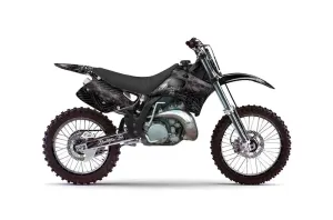 Kawasaki KX125 Dirt Bike Graphic Kit - 1992-1993 Skulls and Hammers Black