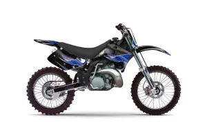 Kawasaki KX125 Dirt Bike Graphic Kit - 1992-1993 Tribal Flame Blue