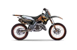 Kawasaki KX125 Dirt Bike Graphic Kit - 1994-1998 Firestorm Black