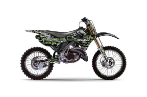 Kawasaki KX125 Dirt Bike Graphic Kit - 1999-2002 Silver Star - Silverhaze Green