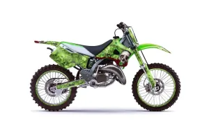 Kawasaki KX250 Dirt Bike Graphic Kit - 1994-1998 Bone Collector Green