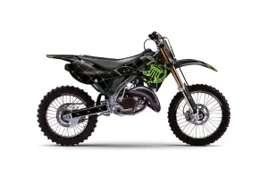 Kawasaki KX250 Dirt Bike Graphic Kit - 1999-2002 Silver Star - Reloaded Green