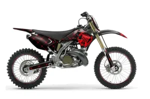 Kawasaki KX250 Dirt Bike Graphic Kit - 2003-2016 Silver Star - Reloaded Red