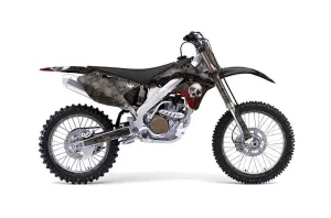 Kawasaki KX250F Dirt Bike Graphic Kit - 2006-2008 Bone Collector Black