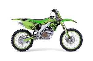 Kawasaki KX250F Dirt Bike Graphic Kit - 2006-2008 Diamond Flame Green