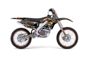 Kawasaki KX250F Dirt Bike Graphic Kit - 2006-2008 Firestorm Black