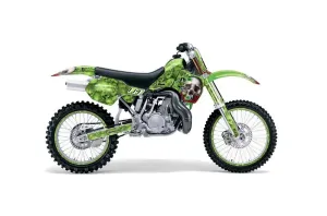 Kawasaki KX500 Dirt Bike Graphic Kit - 1988-2004 Bone Collector Green