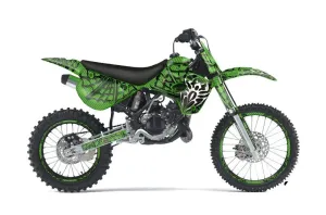 Kawasaki KX80 Dirt Bike Graphic Kit - 1995-1997 Widow Maker Green