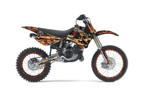Kawasaki KX85 Dirt Bike Graphic Kit - 2001-2013 Firestorm Black