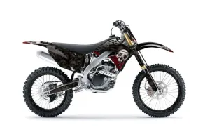 Kawasaki KXF250 Dirt Bike Graphic Kit - 2009-2012 Bone Collector Black