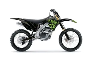 Kawasaki KXF250 Dirt Bike Graphic Kit - 2009-2012 Silver Star - Reloaded Green
