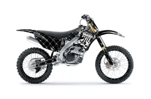 Kawasaki KXF250 Dirt Bike Graphic Kit - 2009-2012 Silver Star - Reloaded White
