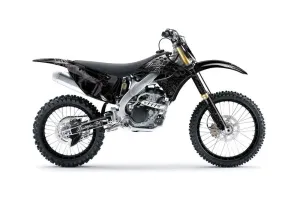 Kawasaki KXF250 Dirt Bike Graphic Kit - 2009-2012 Skulls and Hammers Silver