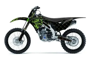 Kawasaki KXF250 Dirt Bike Graphic Kit - 2013-2016 Siver Star - Reloaded Green