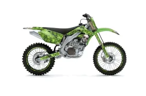 Kawasaki KXF450 Dirt Bike Graphic Kit - 2006-2008 Bone Collector Green
